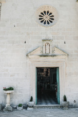 Our Lady of the Rock island and Church in Perast on shore of Bok