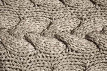 Knitted fabric wool texture close up