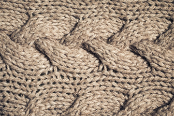 Knitted fabric wool texture close up