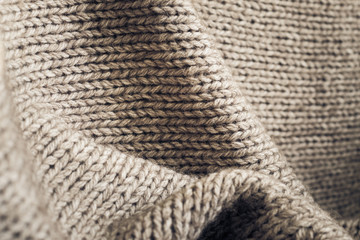 Knitted fabric wool texture close up
