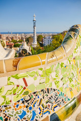 Fototapeta premium Park Guell by architect Antoni Gaudi, Barcelona, Spain