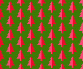 Christmas trees Seamless pattern for new year greeting card/wallpaper background. Vector Illustration.