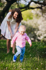 Fototapeta premium Mommy with a kid