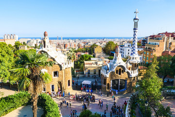 Park Guell by architect Antoni Gaudi, Barcelona, Spain