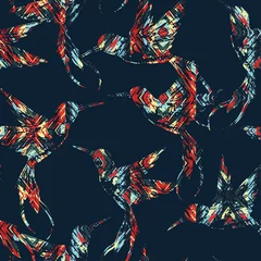 Tafelkleed Tropisch naadloos patroon met vogel. © Nadia Grapes