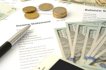 business balance, income statement