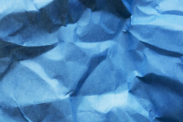 Fototapeta premium Crumpled blue paper