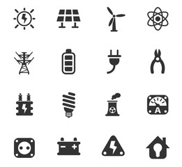 electricity icon set