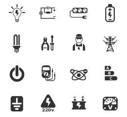 electricity icon set