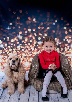 la petite fille et son chien