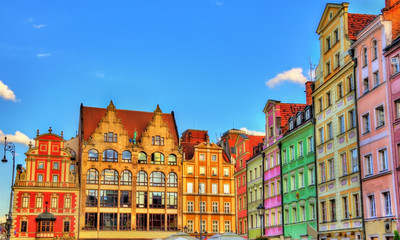Fototapeta premium Colorful Houses on the Market square in Wroclaw, Poland
