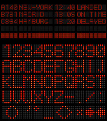 Airport schedule alphabet red diode