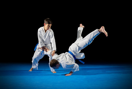 Boys martial arts fighters