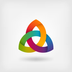 triquetra symbol in rainbow colors