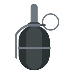 Hand paintball grenade icon. Flat illustration of grenade vector icon for web design