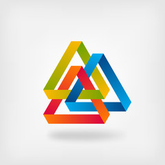 three color interlocked triangles