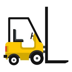 Yellow stacker loader icon. Flat illustration of stacker loader vector icon for web design