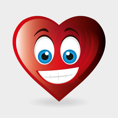 heart character happy and blue eyes vector illustration eps 10