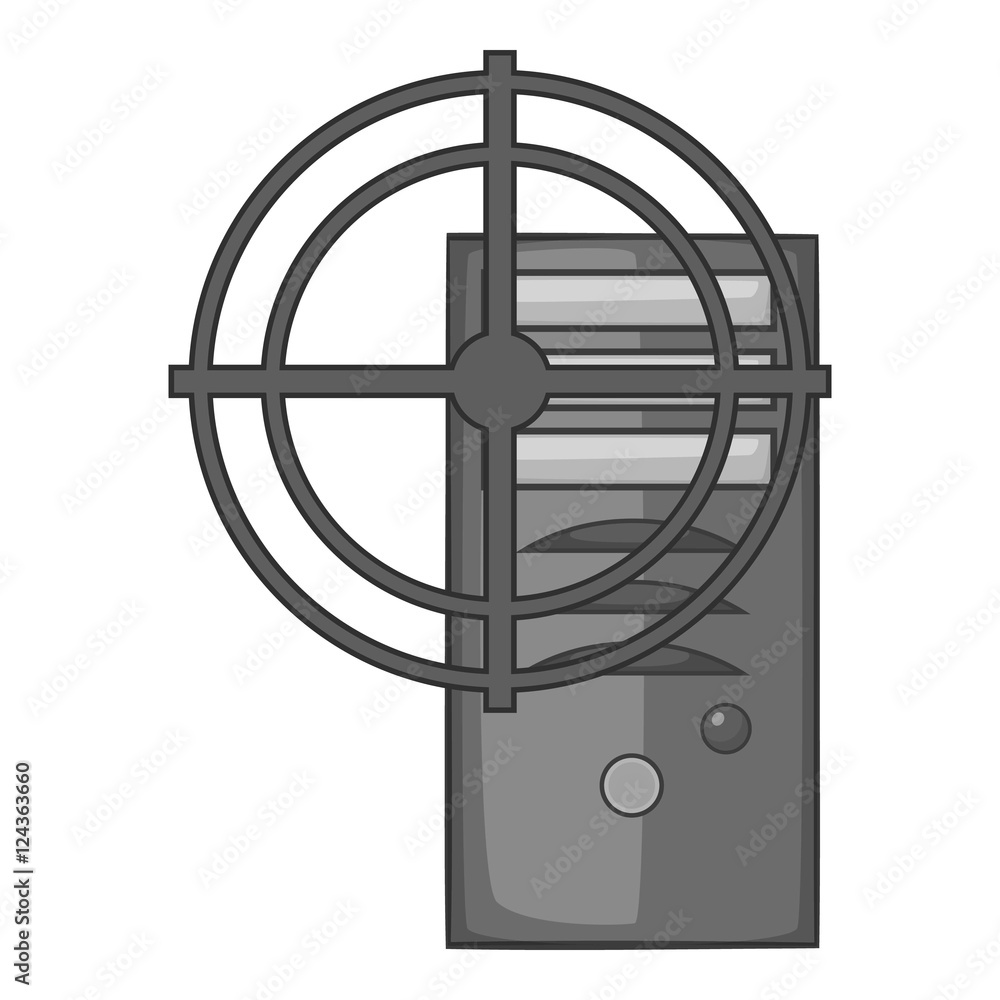 Aufkleber sight on system unit icon. gray monochrome illustration of sight on system unit vector icon for web