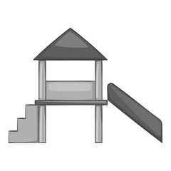 Slide house icon. Gray monochrome illustration of slide house vector icon for web