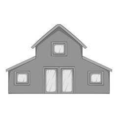 House icon. Gray monochrome illustration of house vector icon for web