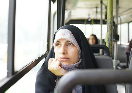 Beautiful Iranian Muslim woman on the street