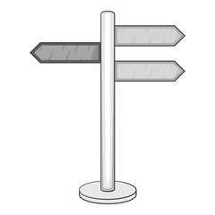 Guide sign icon. Gray monochrome illustration of guide sign vector icon for web