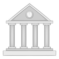 Roman colonnade icon. Gray monochrome illustration of roman colonnade vector icon for web