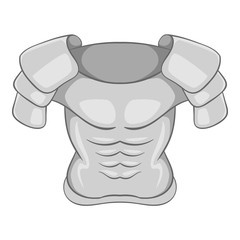 Iron armor icon. Gray monochrome illustration of iron armor vector icon for web