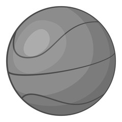 Basketball icon. Gray monochrome illustration of basketball vector icon for web