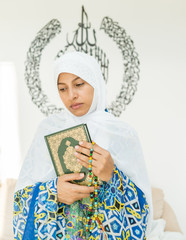 Beautiful Muslim Arabic woman inside
