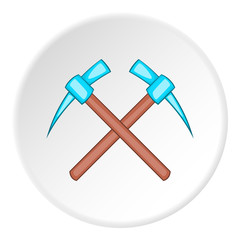 Two picks icon. Cartoon illustration of two picks vector icon for web