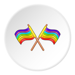 Two flag of LGBT icon. Cartoon illustration of two flag of LGBT vector icon for web