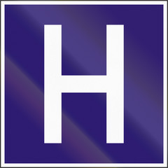 Road sign used in Hungary - Hospital