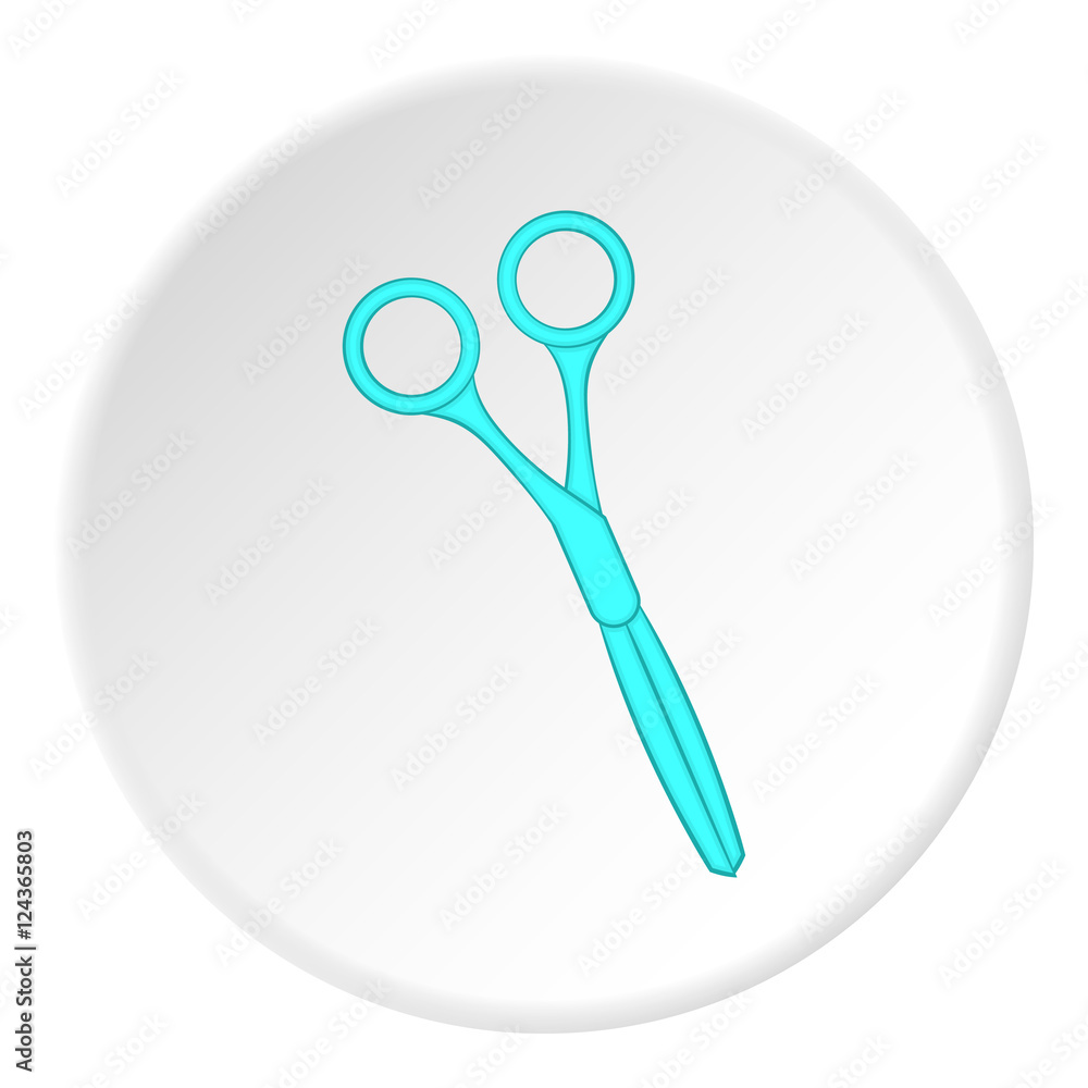 Poster scissors icon. cartoon illustration of scissors vector icon for web