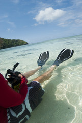Man using snorkeling equipment