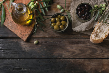 Olives with bread and oil