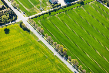 Luftaufnahme von Feldern in Norddeutschland