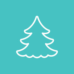 fir spruce pine tree wood christmas-tree xmas tree iconthin line