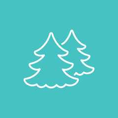 fir spruce pine tree wood christmas-tree xmas tree iconthin line