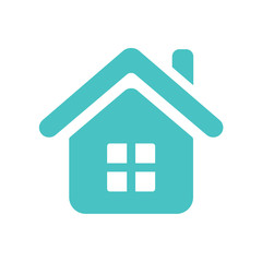 home house blue white simple icon