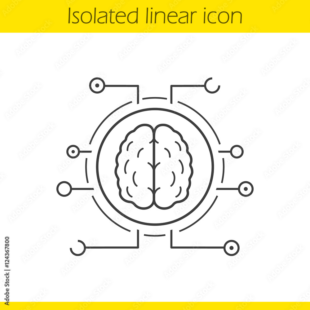 Poster Neural networks linear icon