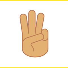 Three finger salute color icon