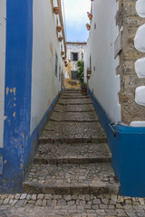 Narrow Colorful Street in the Medieval Portuguese City of Obidos