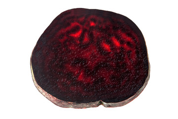 Fresh slices red beet root isolated