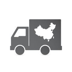 Isolated delivery truck with  a map of China