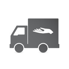 Isolated delivery truck with a hand offering