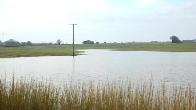 Flooded field after big rain storm