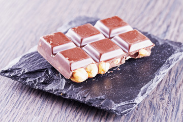 Chocolate with hazelnuts