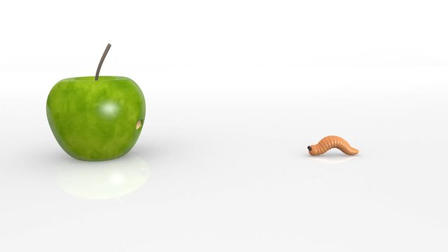 the worm is crawling to Apple